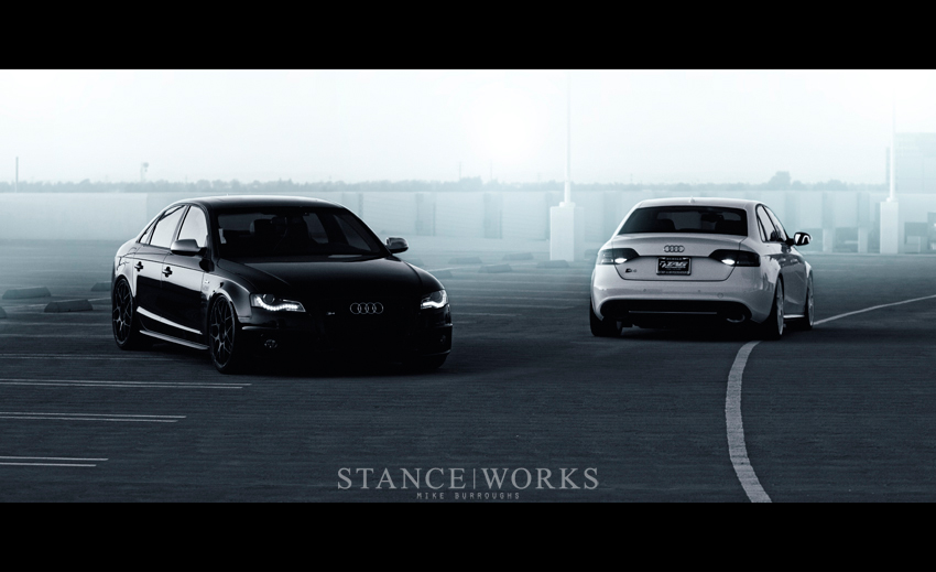 Black and White Audi B8 S4 StanceWorks