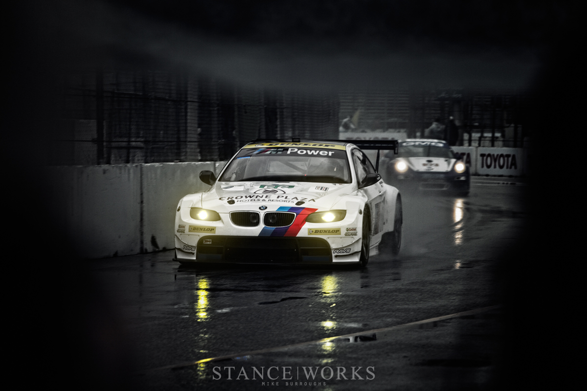 BMW-ALMS-M3-yellow-lights-rainging BMW ALMS M3 Long Beach