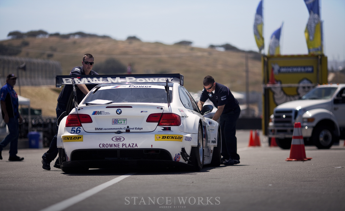 ALMS-BMW-M3-paddock BMW ALMS M3