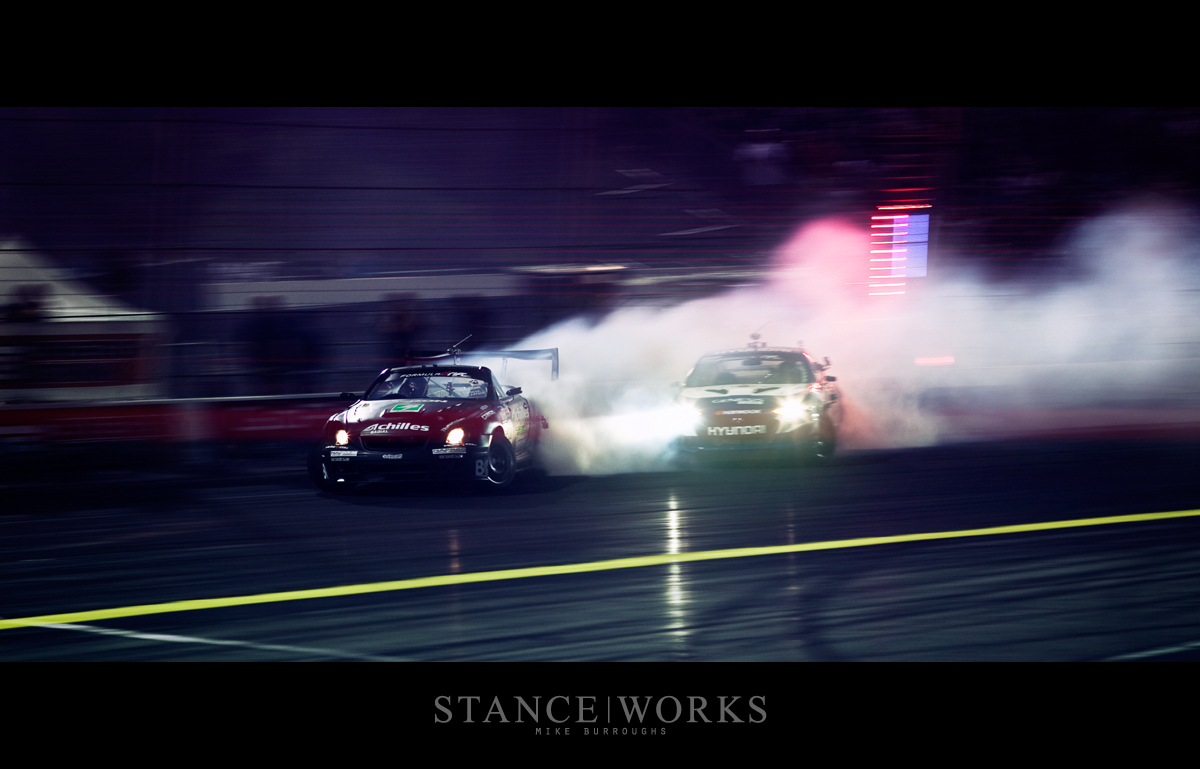 daigo-saito-rhys-millen-crash Daigo Saito Formula Drift Irwindale Speedway Championship