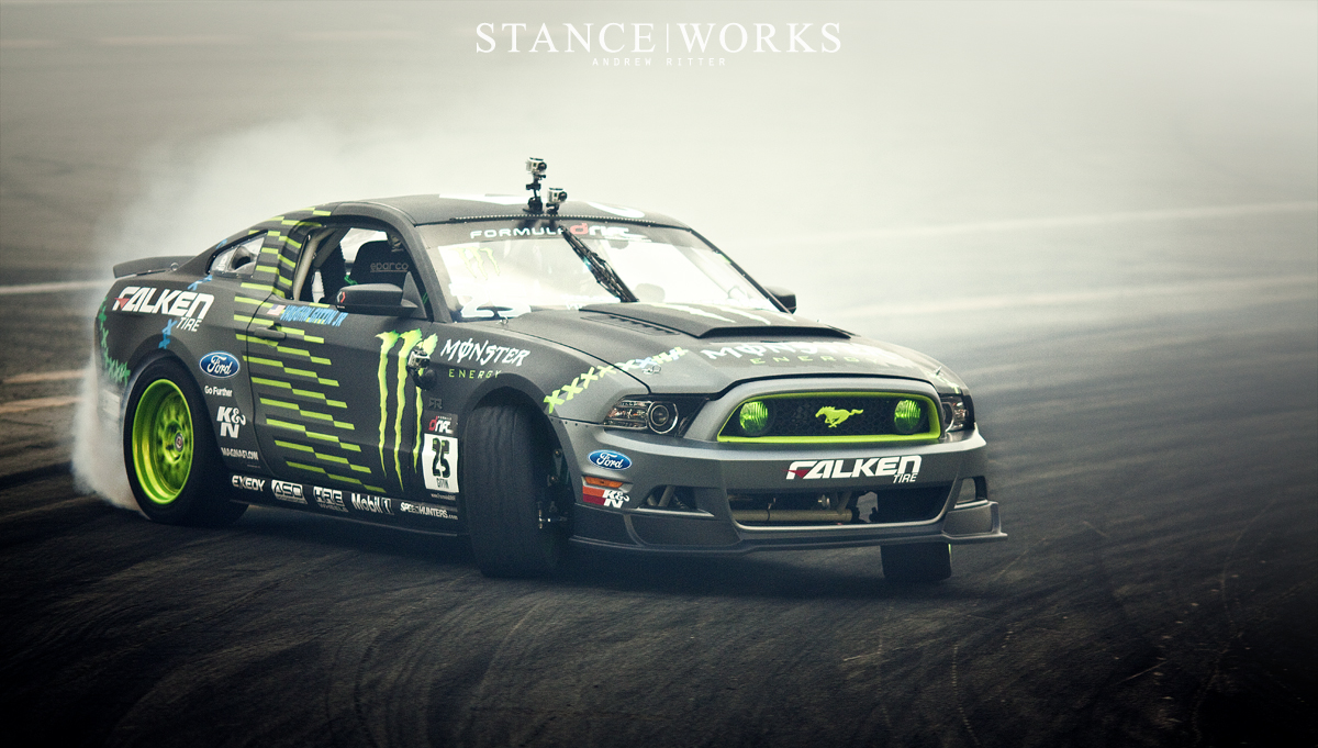 monster-energy-formula-drift-mustang Vaugh Gittin Jr HRE Mustang Formula Drift Irwindale Speedway