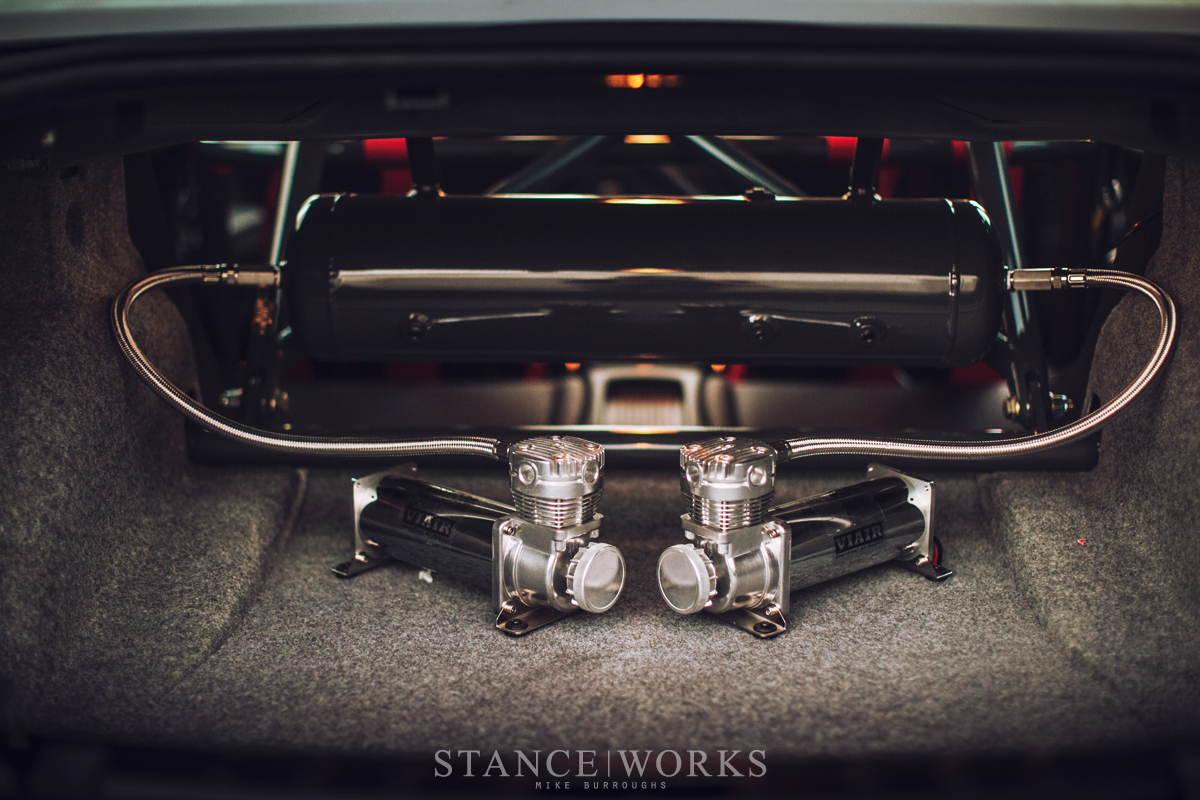 viair-air-lift-trunk-setup-lb-e92-bag-riders bagriders viair bmw air install