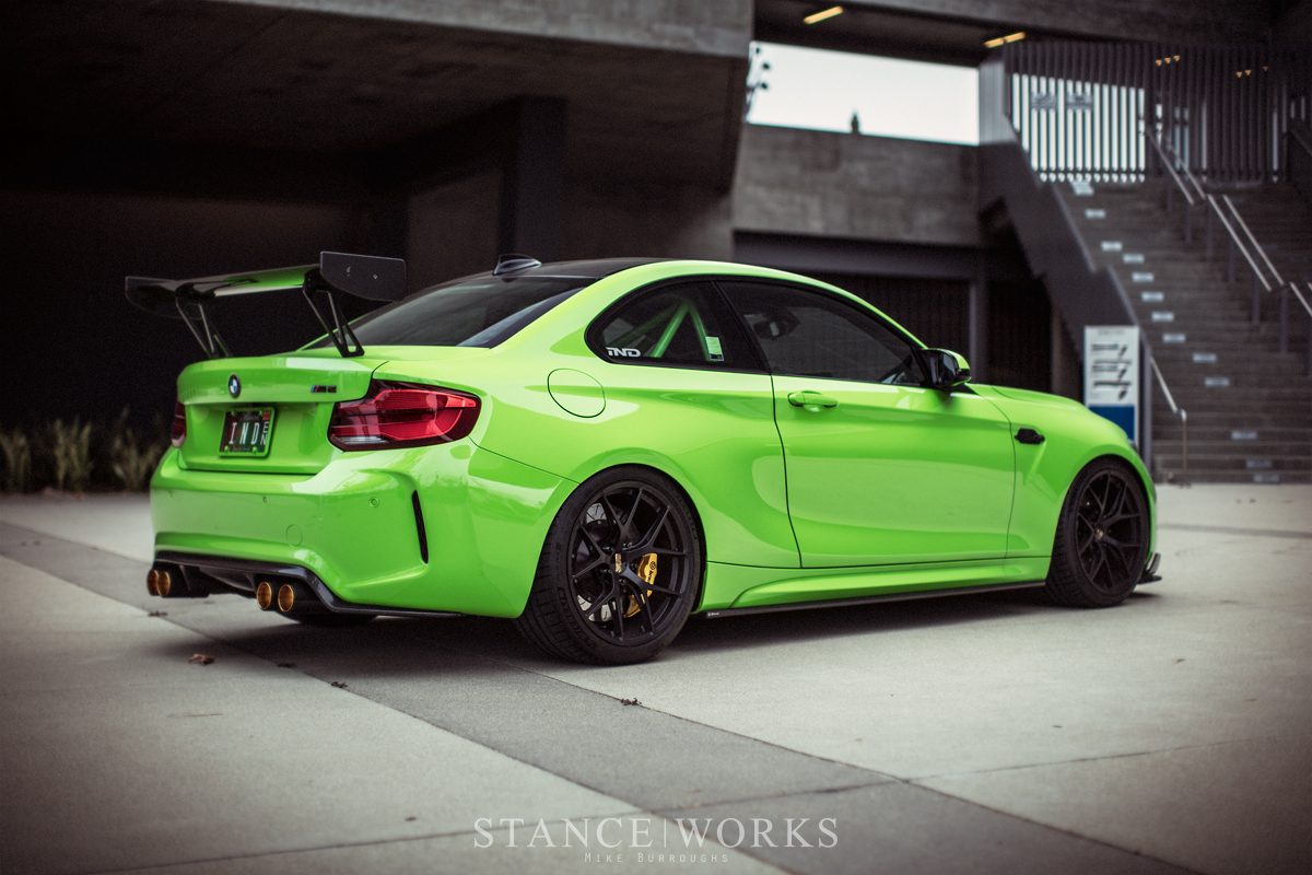 Ind Bmw M2 Gelbgrun Rear End Quarter Stanceworks